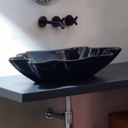 Modernes Design Arbeitsplatte schwarz Keramik Waschbecken in Italien Rayan gemacht Viadurini