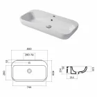 Design Waschtisch oder Wand aus Keramik Riardo Viadurini