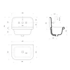 Jacob Vintage rechteckige Wand zweifarbige Keramik Waschbecken Viadurini