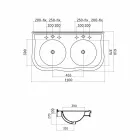 Doppelkonsole oder Wandwaschbecken aus moderner Avise-Keramik Viadurini