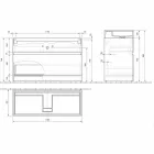 Doppelwaschbecken mit Bodenschrank Modernes Design in Laminat - Pompei Viadurini