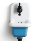 Freistehendes Badezimmerwaschbecken aus weißer und farbiger Keramik 26 cm - Jordan Viadurini