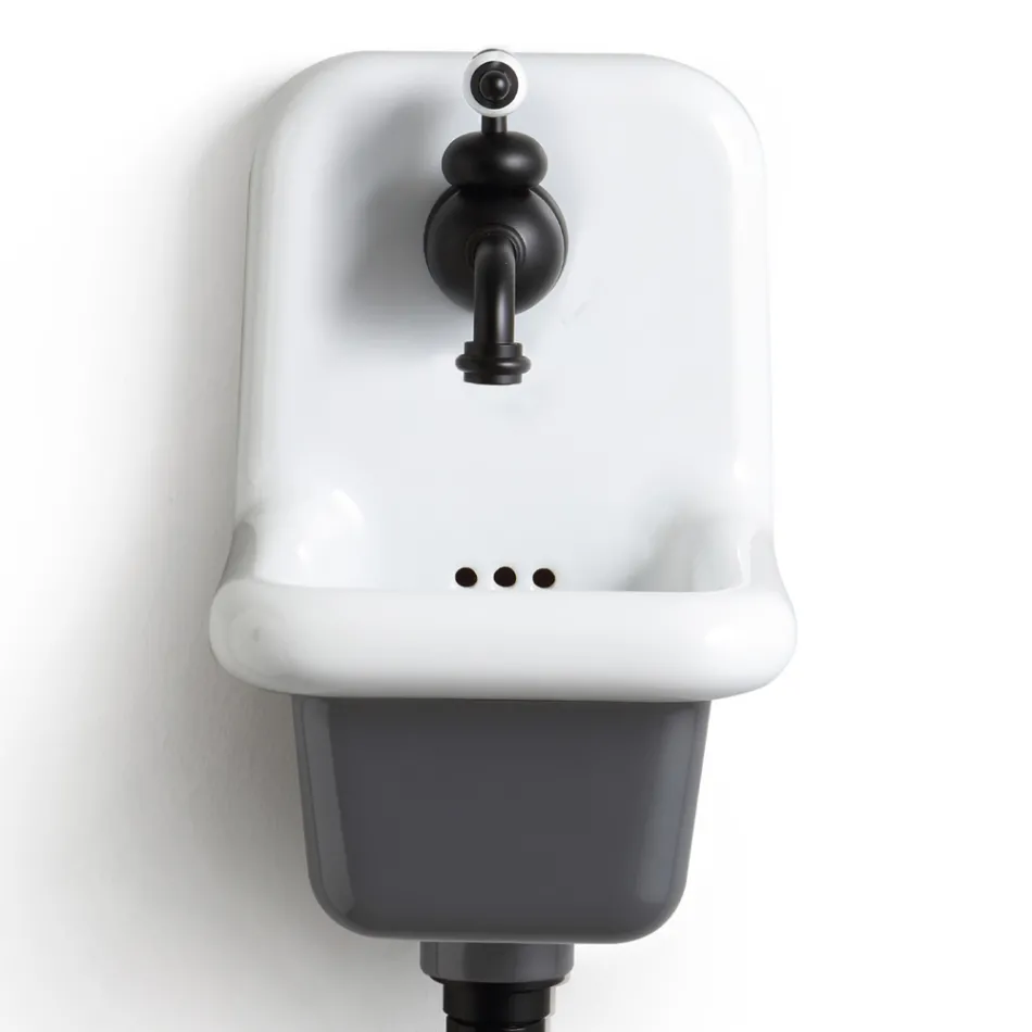 Freistehendes Badezimmerwaschbecken aus weißer und farbiger Keramik 26 cm - Jordan Viadurini