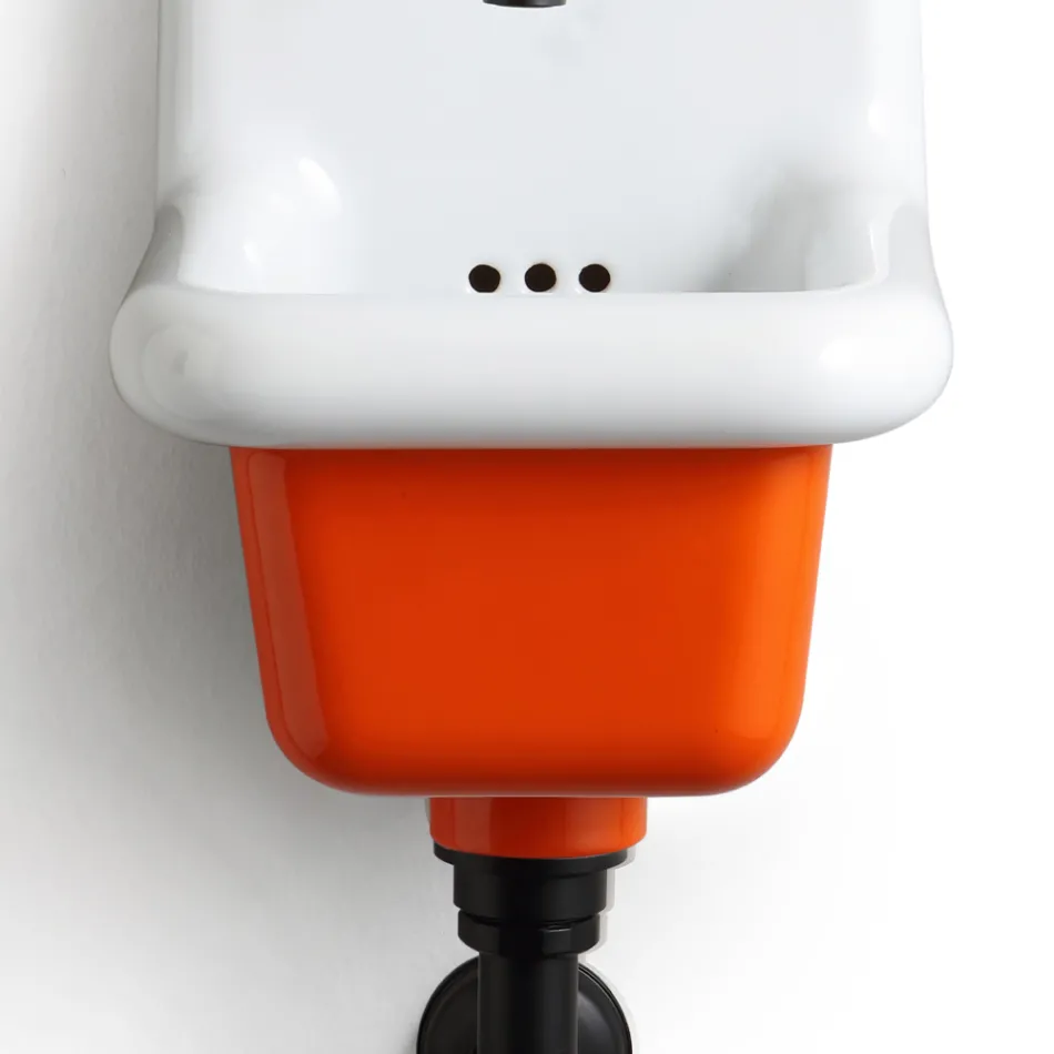 Freistehendes Badezimmerwaschbecken aus weißer und farbiger Keramik 26 cm - Jordan Viadurini