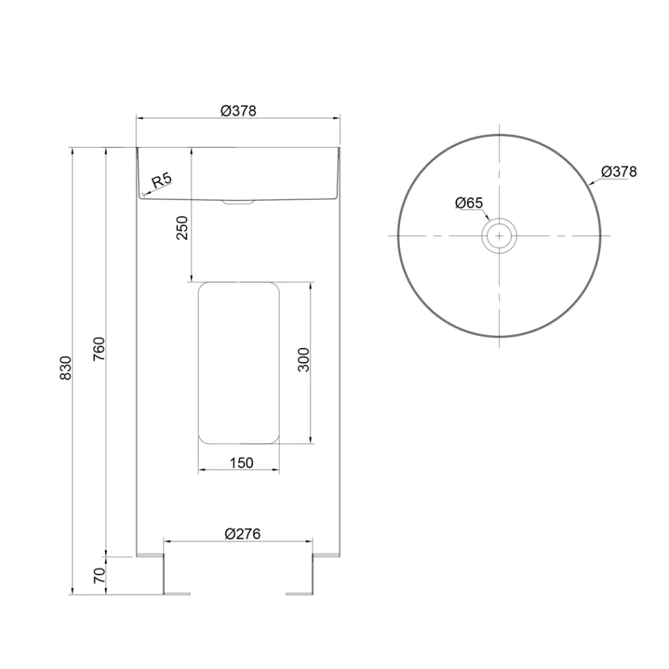 Freistehendes Design-Waschbecken aus Edelstahl in verschiedenen Ausführungen – Jasmine Viadurini