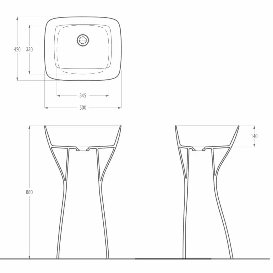 Freistehendes modernes Keramikwaschbecken made in Italy, Firmino Viadurini