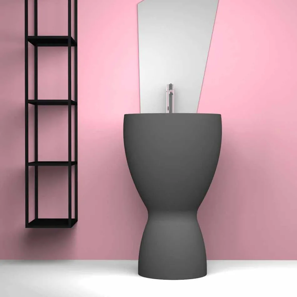 Modernes freistehendes Keramikwaschbecken made in Italy, Basile Viadurini