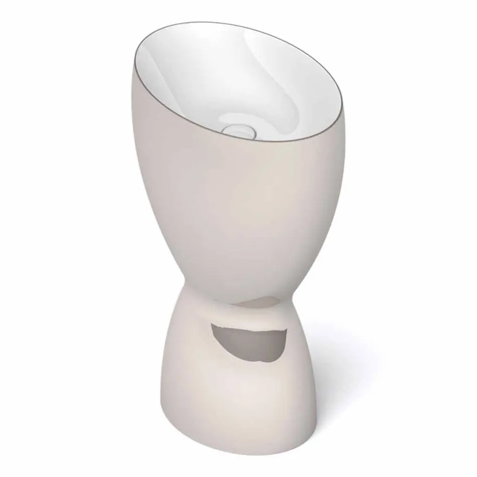 Modernes freistehendes Keramikwaschbecken made in Italy, Basile Viadurini