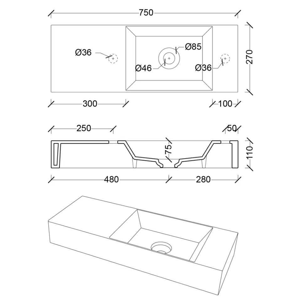 Modernes Design Made in Italy Waschbecken aus weißer oder farbiger Keramik - Act Viadurini