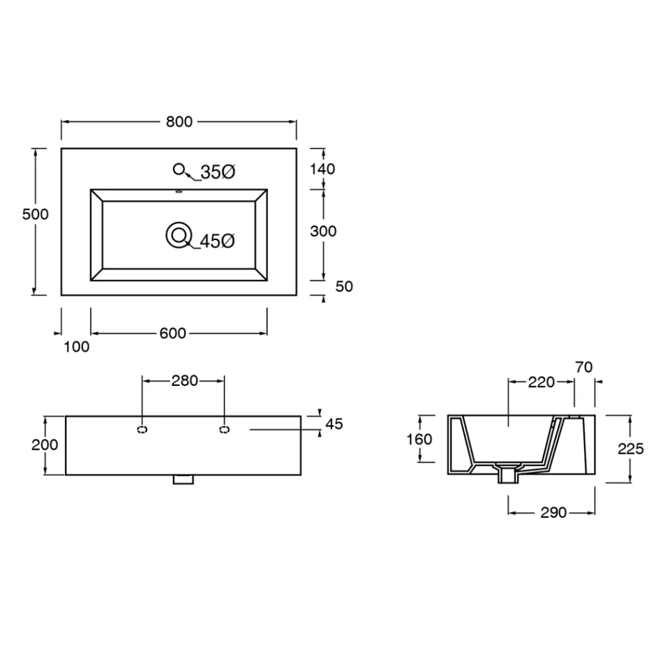 Hänge- oder Aufsatzwaschbecken aus farbiger Keramik Made in Italy - Quadro Viadurini