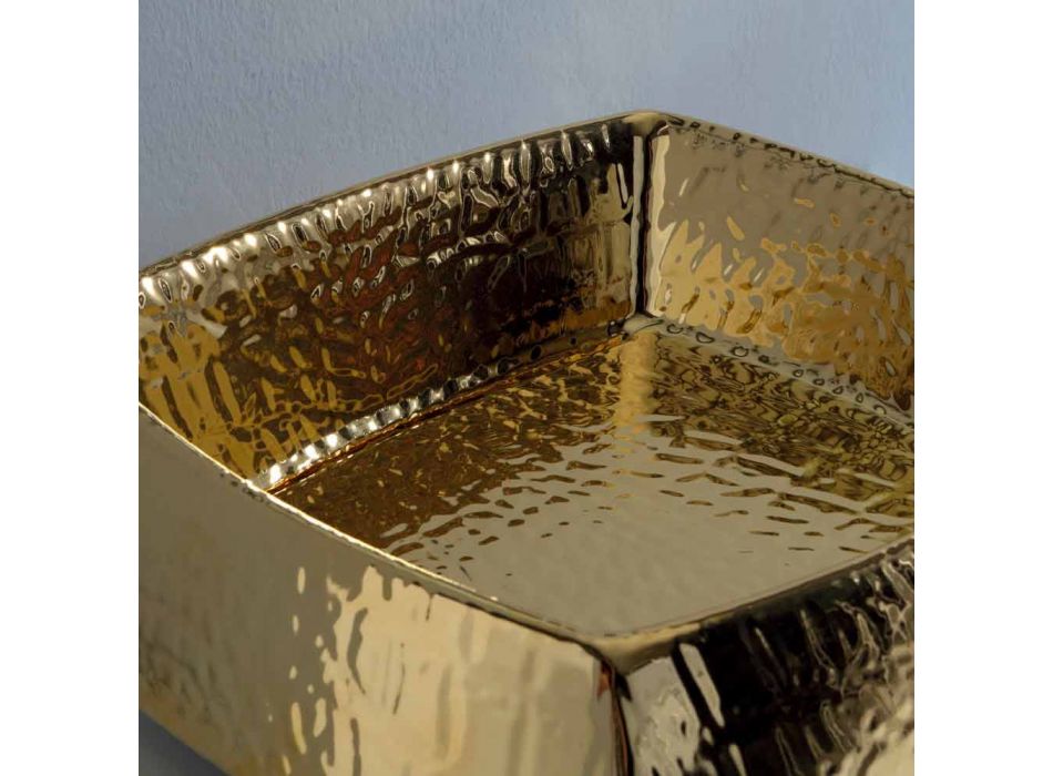 Gold modernes Keramik Aufsatzwaschbecken made in Italy Simon Viadurini