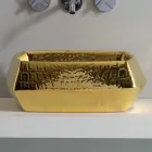 Gold modernes Keramik Aufsatzwaschbecken made in Italy Simon Viadurini