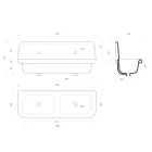 Vintage Keramik Waschbecken mit zwei Becken auf Struktur Calvin Viadurini