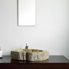 Waschbecken aus versteinertes Holz Einzelstück Goa Viadurini