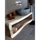 Handgefertigtes Arbeitsplattenwaschbecken in Pietra di Fiume - Aurea Viadurini