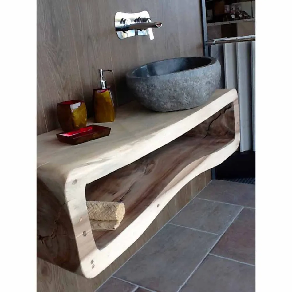 Handgefertigtes Arbeitsplattenwaschbecken in Pietra di Fiume - Aurea Viadurini