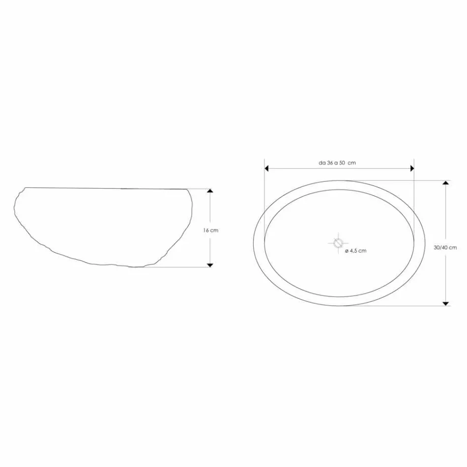Handgefertigtes Arbeitsplattenwaschbecken in Pietra di Fiume - Aurea Viadurini