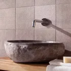 Handgefertigtes Arbeitsplattenwaschbecken in Pietra di Fiume - Aurea Viadurini