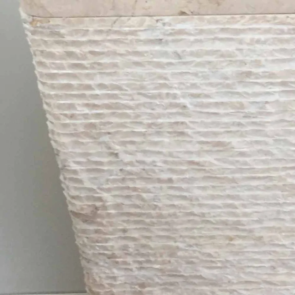 Waschbecken aus Naturstein mit Säule Robin, weißes Einzelstück Viadurini