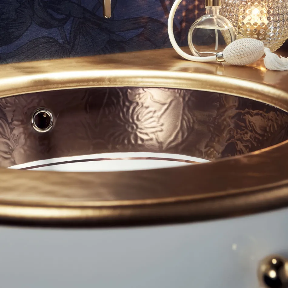 Einbauwaschbecken aus Schamott mit Band in verschiedenen Ausführungen, hergestellt in Italien – Erioli Viadurini