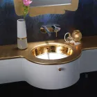 Einbauwaschbecken aus Schamott mit Band in verschiedenen Ausführungen, hergestellt in Italien – Erioli Viadurini