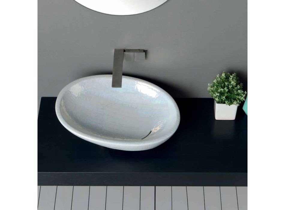 Perlmutt Waschbecken mit modernem Italian Made Glossy Design Viadurini