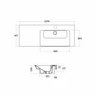 Einbaubecken für moderne rechte Arbeitsplatte aus Keramik Maida Viadurini