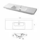 Moderne Arbeitsplatte und Einbauwaschtisch aus farbiger Keramik Maida Viadurini