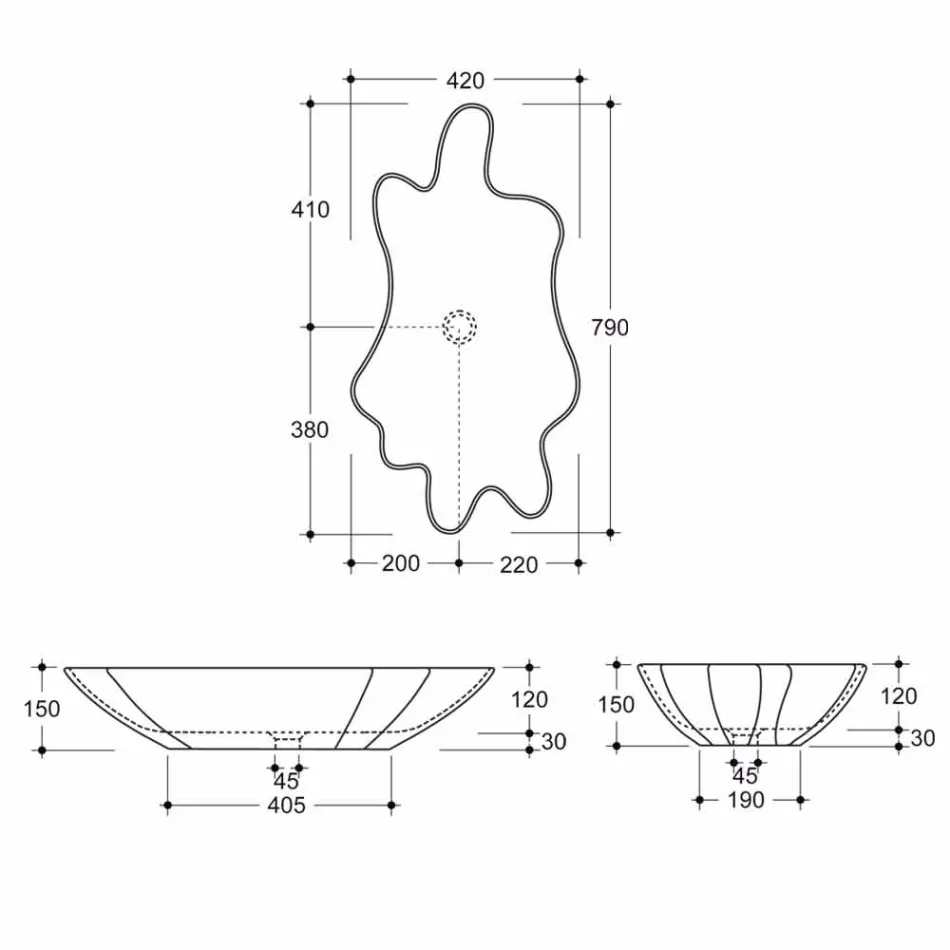 Modernes weißes Keramik Aufsatzwaschbecken hergestellt in Italy Rayan Viadurini
