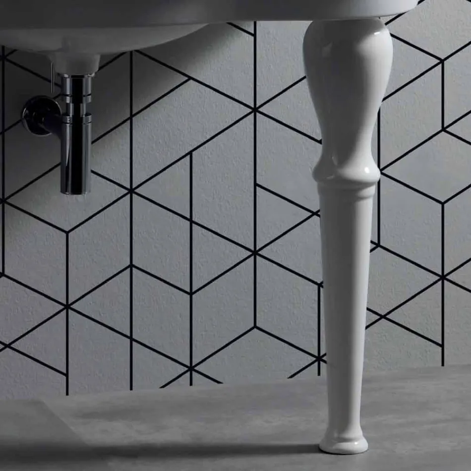 Modernes Wandwaschbecken mit oder ohne Beinen, L90 cm in Avise Ceramic Viadurini