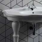 Modernes Wandwaschbecken mit oder ohne Beinen, L90 cm in Avise Ceramic Viadurini