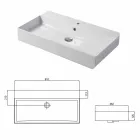 Einloch-Becken zur Unterstützung oder Wandmontage in Coliviata Colivi Ceramic Viadurini