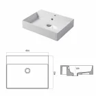 Einloch-Becken zur Unterstützung oder Wandmontage in Coliviata Colivi Ceramic Viadurini