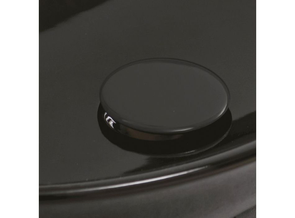 Ovales Aufsatzwaschbecken aus glänzender farbiger Keramik Made in Italy - Nelly Viadurini