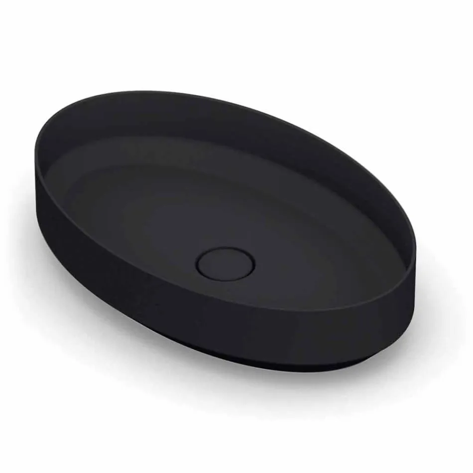 Ovales Aufsatzwaschbecken aus Keramik made in Italy, Yoel Viadurini