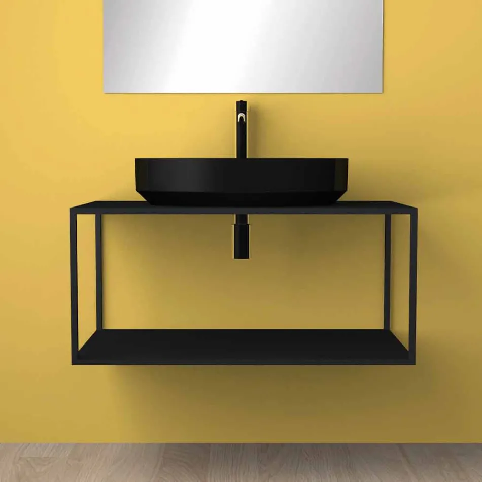 Ovales Aufsatzwaschbecken aus Keramik made in Italy, Yoel Viadurini