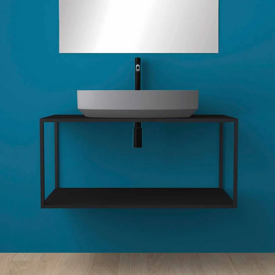 Ovales Aufsatzwaschbecken aus Keramik made in Italy, Yoel Viadurini