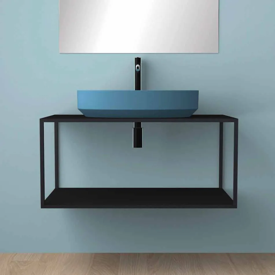 Ovales Aufsatzwaschbecken aus Keramik made in Italy, Yoel Viadurini