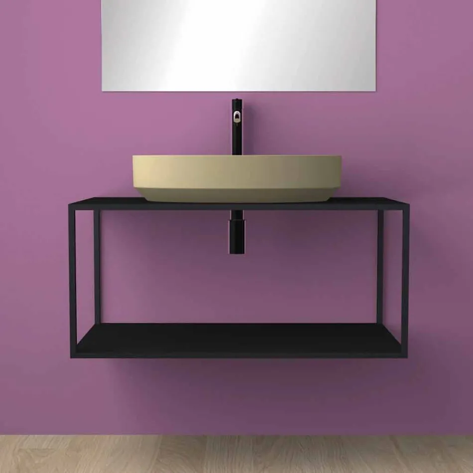 Ovales Aufsatzwaschbecken aus Keramik made in Italy, Yoel Viadurini