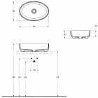 Ovales Aufsatzwaschbecken aus Keramik made in Italy, Yoel Viadurini