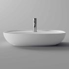 Ovale Arbeitsplatte Waschbecken für Badezimmer Design in Keramik Made in Italy - Omarance Viadurini