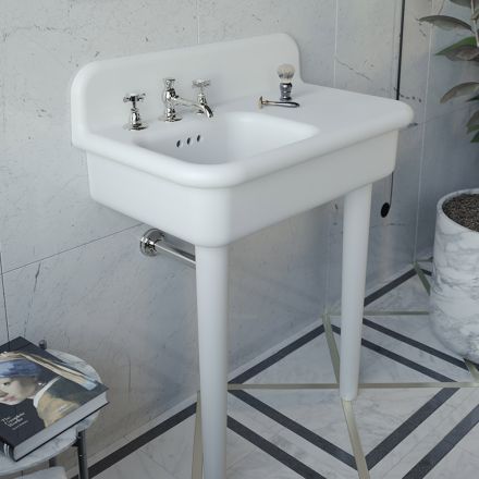 Asymmetrisches Badezimmerwaschbecken aus Keramik mit Objektablage – Giusy Viadurini