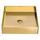 Quadratisches Aufsatzwaschbecken aus Edelstahl in verschiedenen Ausführungen – Calendula Viadurini