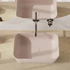 Waschbecken aus Keramik, erhältlich in verschiedenen Farben, hergestellt in Italien – Korb Viadurini