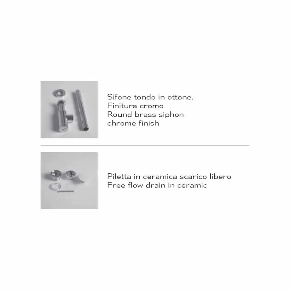 Moderner rechteckiger Aufsatz oder hängender Waschtisch 60x30 cm in Keramik - Akt Viadurini