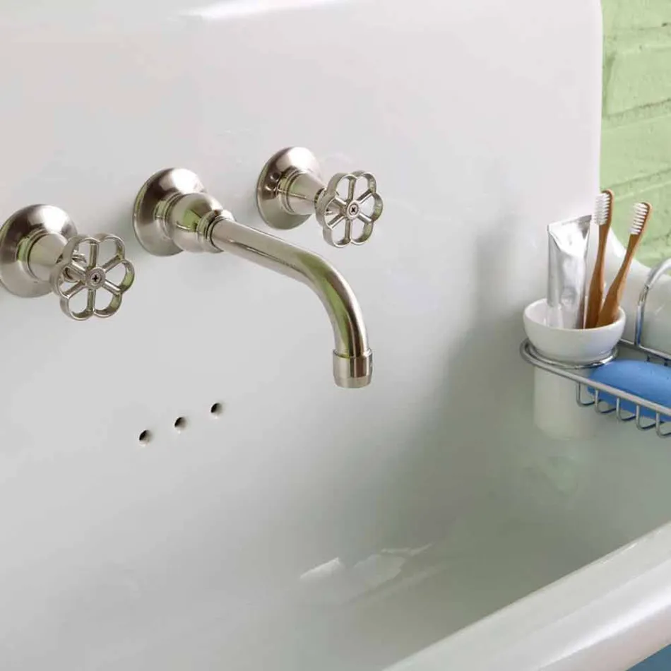 Rechteckiges wandhängendes Keramikwaschbecken im modernen Henry-Stil Viadurini