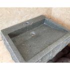 Nisa handgewaschenes rechteckiges Waschbecken aus Stein-Andesit Viadurini