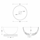 Modernes Design runden Keramik-Aufsatzwaschtisch Star Round 40 cm Viadurini