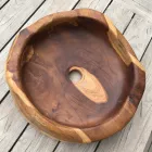 Modernes Arbeitsplattenwaschbecken aus natürlich poliertem Naturteak - Zino Viadurini