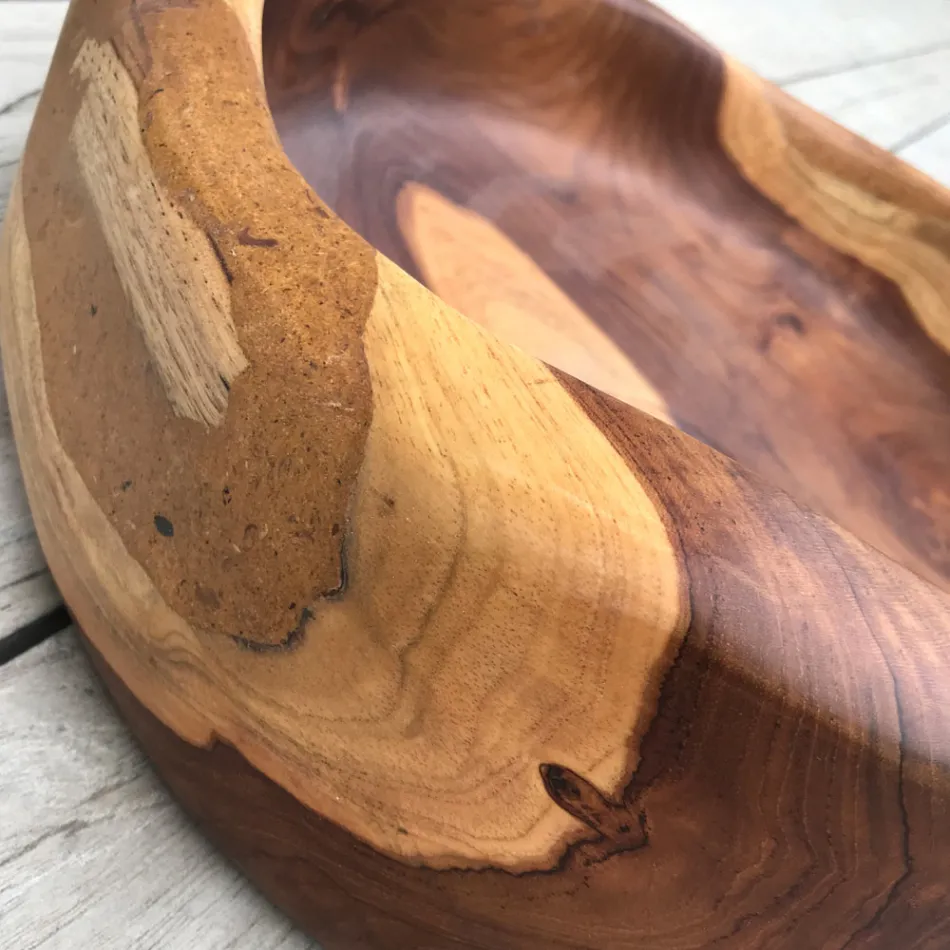 Modernes Arbeitsplattenwaschbecken aus natürlich poliertem Naturteak - Zino Viadurini